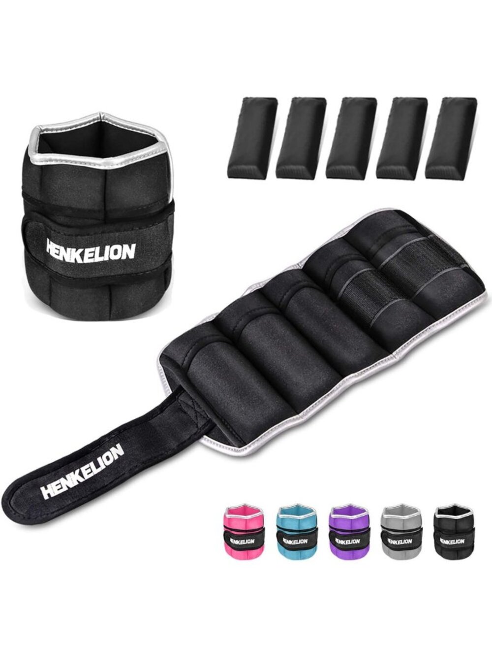 Adjustable Ankle Weights Set for Strength Training - 1 Pair, 2-10 lbs, Gym
